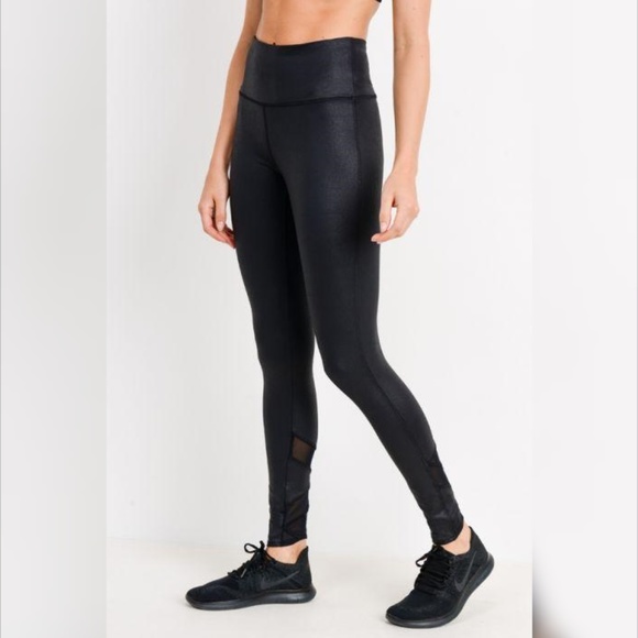 Highwaist Foil Zig-Zag Mesh Leggings - Picture 4 of 5